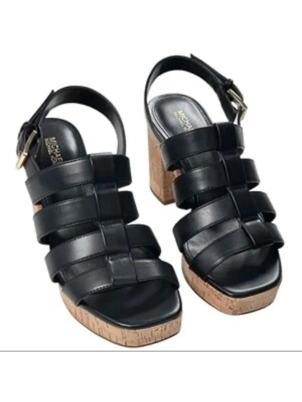Michael Kors Women's Jagger Studded Strappy Platform Sandals in Black size 6.5 - Picture 1 of 7